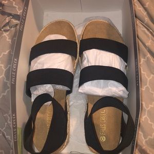 BRAND NEW Black Espadrilles!! NEVER WORN*